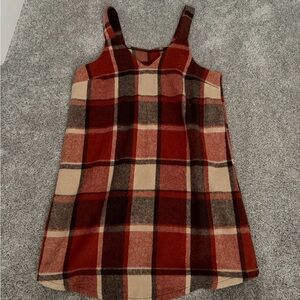 Red Plaid Autumn Dress - Size M